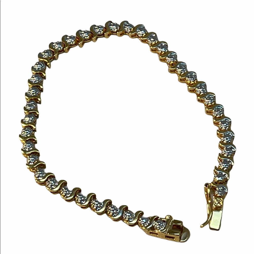 Sterling silver gold plt illusion bracelet - Picture 3 of 5